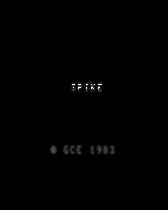 Spike title screen for Vectrex